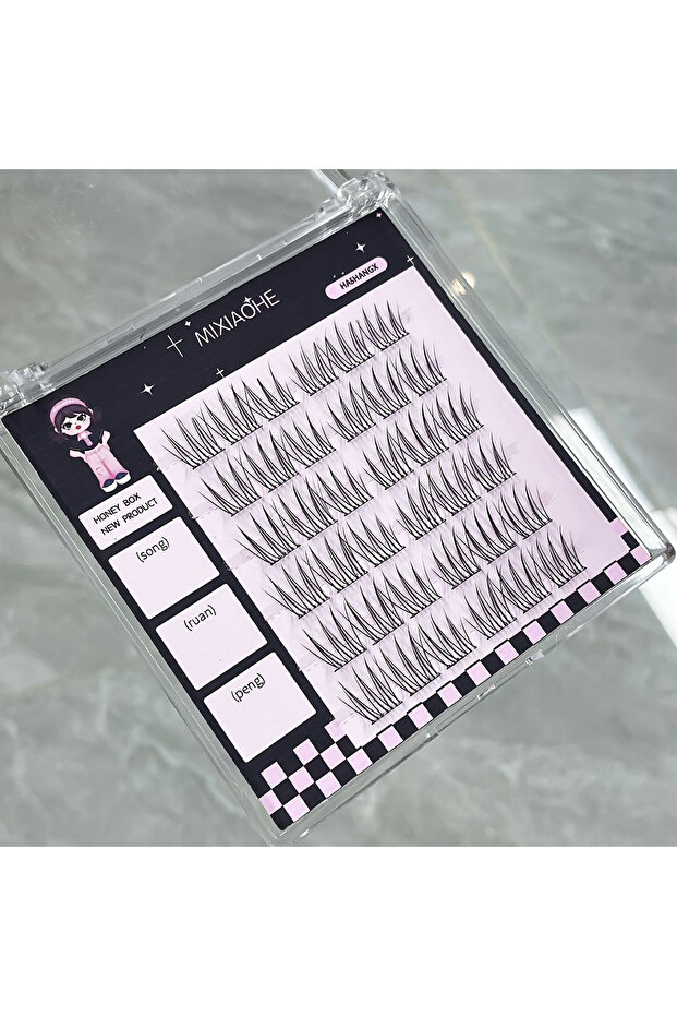 01 Mixiaohe 60 Clusters Korean C Curl Lashes Glue Free No Removal Natural Segmented Lashes 10-13mm