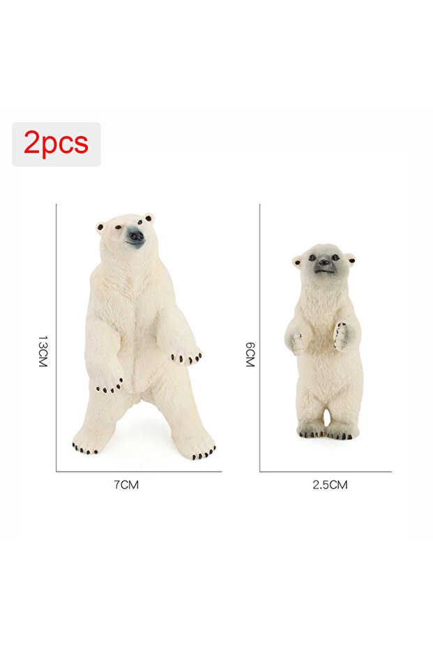 Polar Bear Simulation Polar Bear Figurines Kids Toys Gift Wild Animals Action Figure Cute Decoration