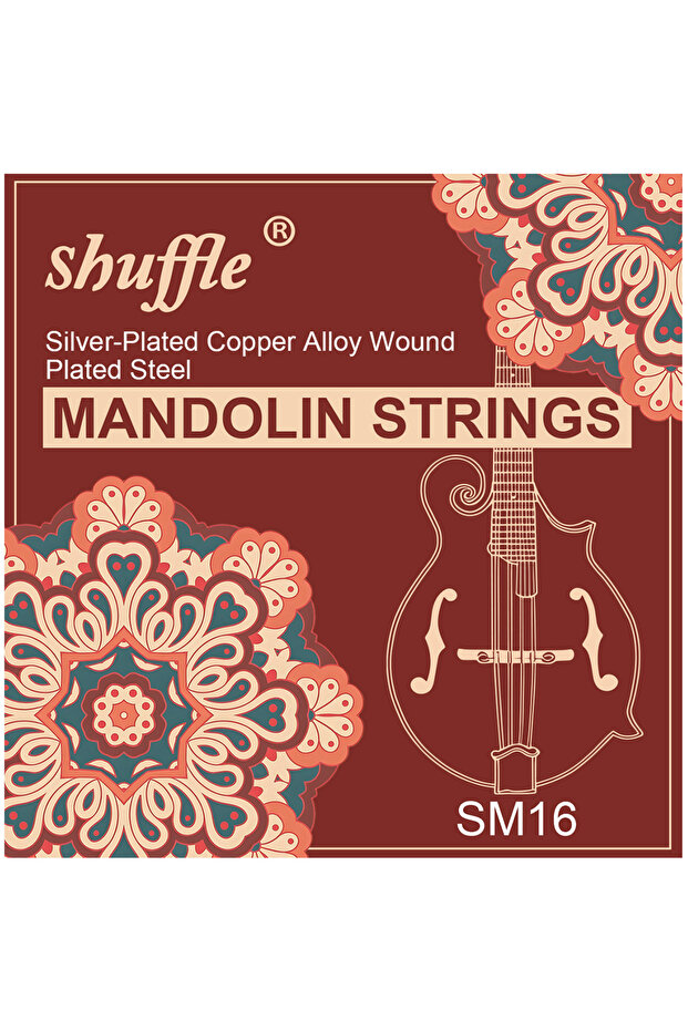 مجموعة أوتار بانجو وماندولين وعود SM16 Shuffle 4/5/11/12 وترًا، مصنوعة من سبيكة نحاسية مطلية بالفضة.