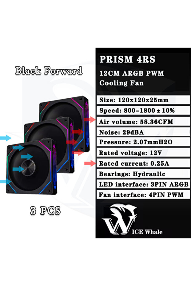 مروحة تبريد كمبيوتر ARGB أخرى BK Forward 3PCS LDPCSJ Prism 4RS مقاس 120 مم بتصميم مرآة لا متناهية على شكل فراشة