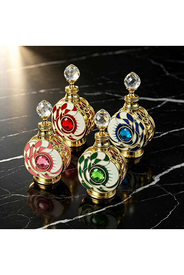 4pcs Crystal Perfume Essential Oil Bottle 12ml D9333