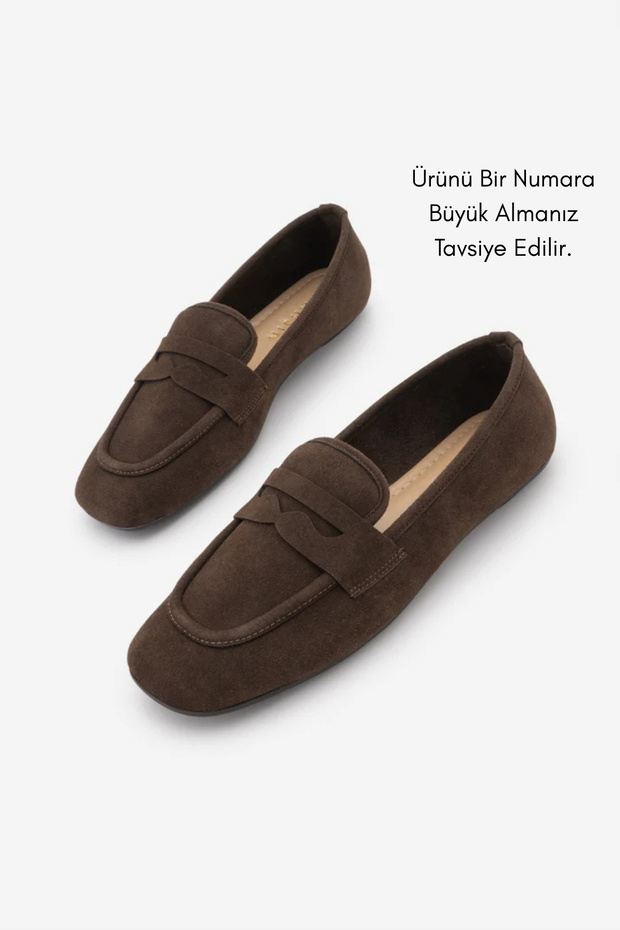 Women's Blunt Toe Casual Loafer Heviza Brown Suede
