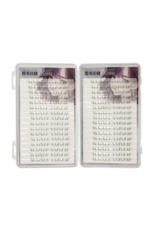 A 20 Rows C Curl Bottom Lash Clusters 4-6mm Self Adhesive Black Eyelashes Lightweight Natural Look f