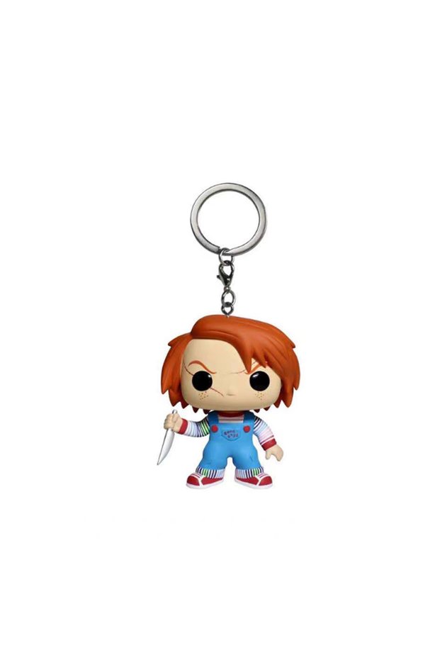 Bandai Chucky Anime Terror Ghost Joker Quinn Key Chain Scary Clown Doll Pendant Keychains Bag Jewelr