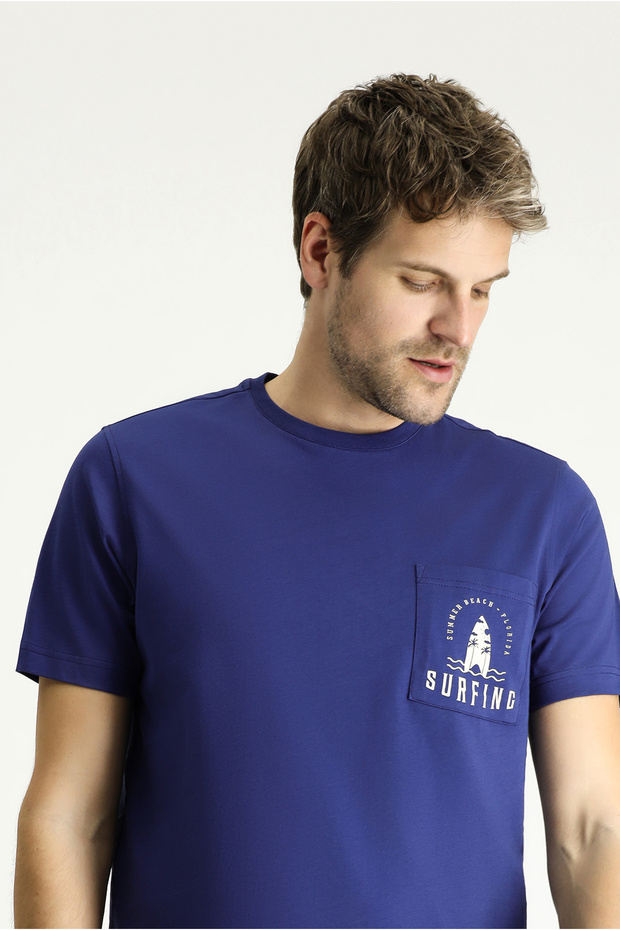 Crew Neck Regular Fit Printed Single Jersey Cotton T-Shirt