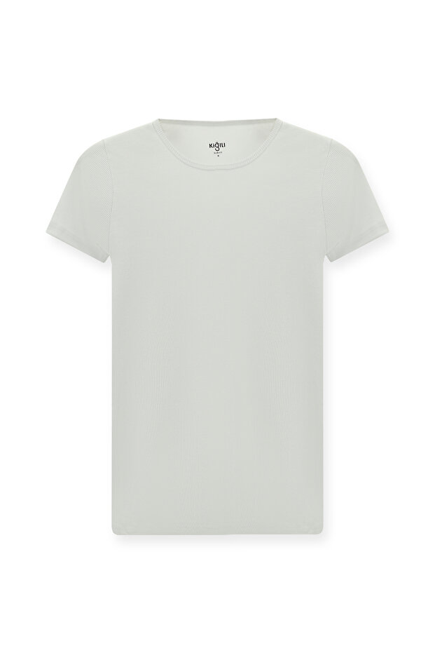 Crew Neck Slim Fit Slim Fit Cotton Ribbed T-Shirt