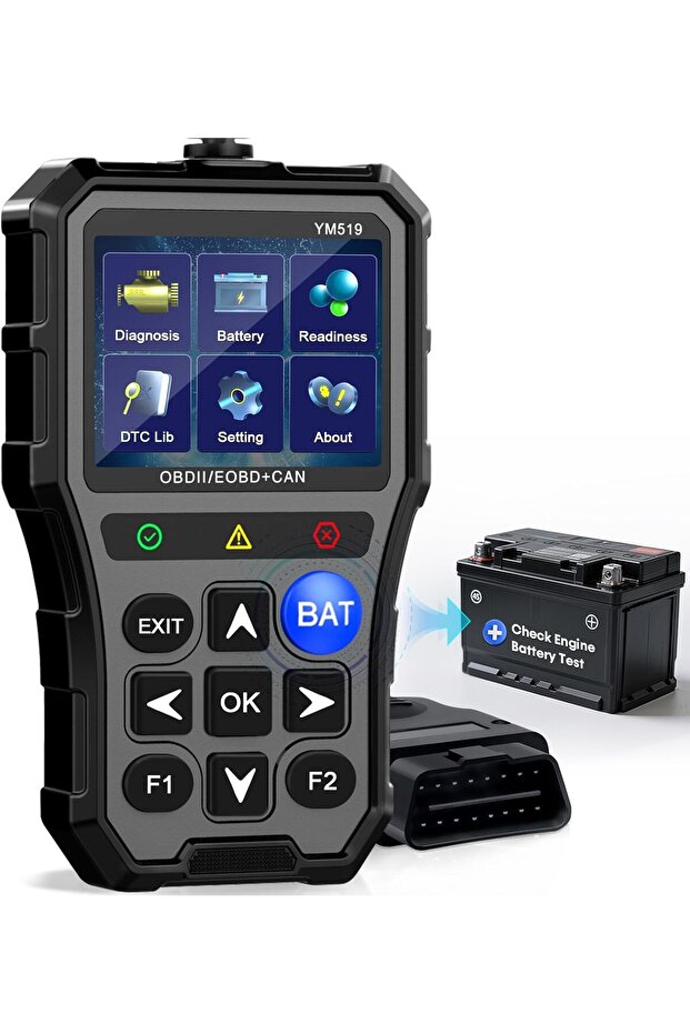 Black Car OBD2 Scanner Diagnostic Tool Vehicle Check Engine Light Code Reader with Reset, Live Data