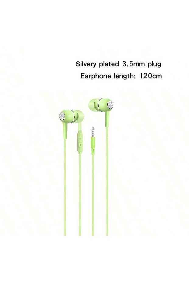 Green 1-8pcs 3.5mm Wired Headphones In Ear Wired Earphones with Microphone Bass HiFi Stereo Earbuds
