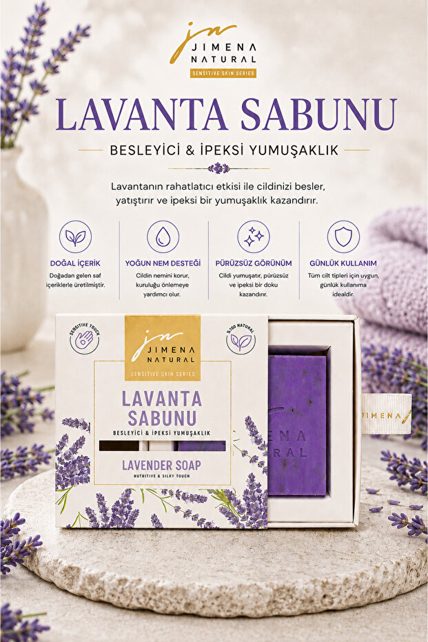 Lavender Soap 150 Gr Natural, Skin Moisturization, Nourishment, Silky Softness