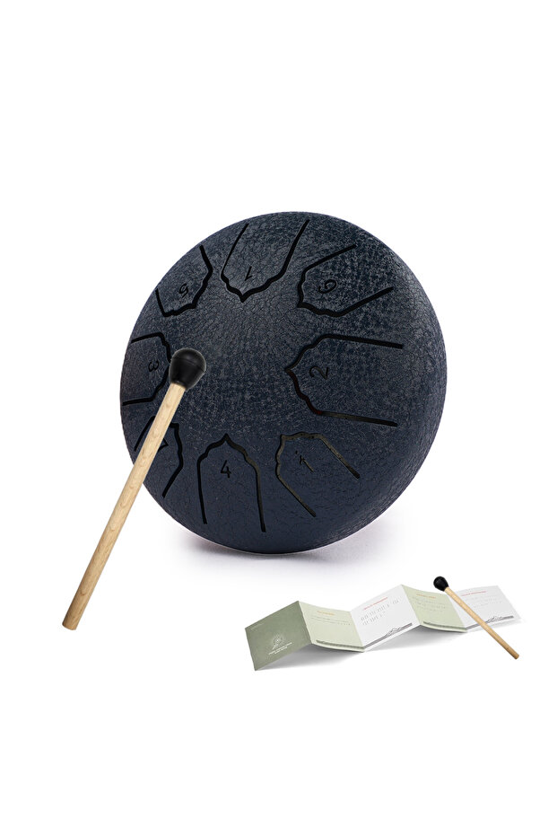 4 inch Black Mini Steel Tongue Drum 4 Inch 8 Notes Rain Drum for OutsideSteel Tongue Drum Rain Chime
