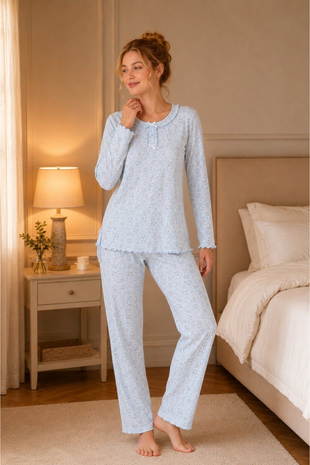 Angelique 100% Cotton Long Sleeve Women's Pajamas Set 21515-516