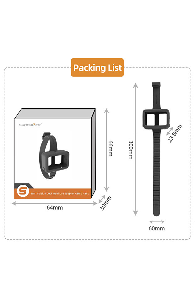 for DJI Osmo Nano BLACK Wristband for DJI Osmo Nano Camera Mount Image Transmission Silicone Protect