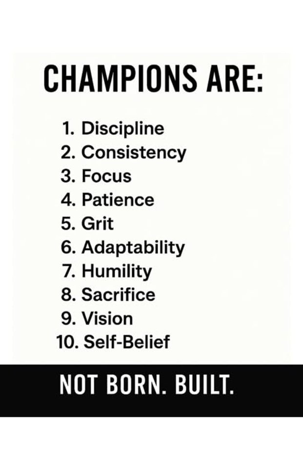 Alayra Framed Champions are ... Motivational Inspirational Positive Quotes Personal Growth Mindset for Success Wall Art Print Wall Art Home Office Gym Room Decor, White