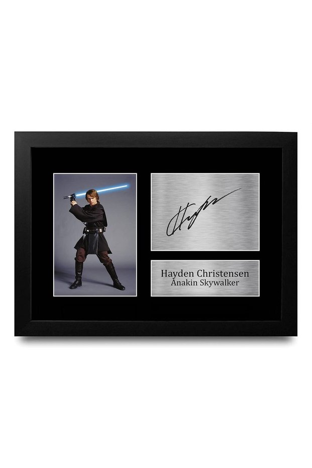 Alayra Framed FR Hayden Christensen Gift Signed FRAMED A4 Printed Autograph Star Wars Gifts Anakin Skywalker Print Photo Picture Display