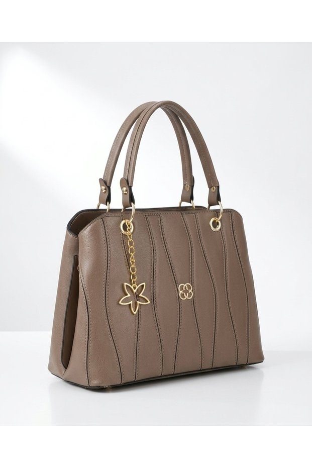 Mother / Women's / Geometric Stitched / Shoulder Bag / 2 Compartments / Back Pocket / Long Strap / Handbag
