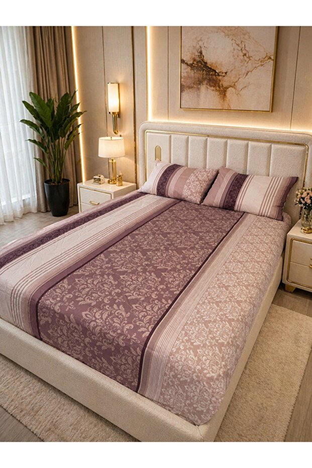 Fitted Full Edge Mattress Protector Patterned Elastic Sheet Set - 1