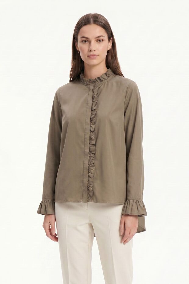 Spanish Sleeve Pleated Shirt