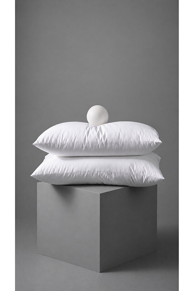 Nano Silicone Filled Hotel Pillow Set | 2 Pieces | 900Gr | Ultra Full Form | Rollpack Packaging | Micro Fabric