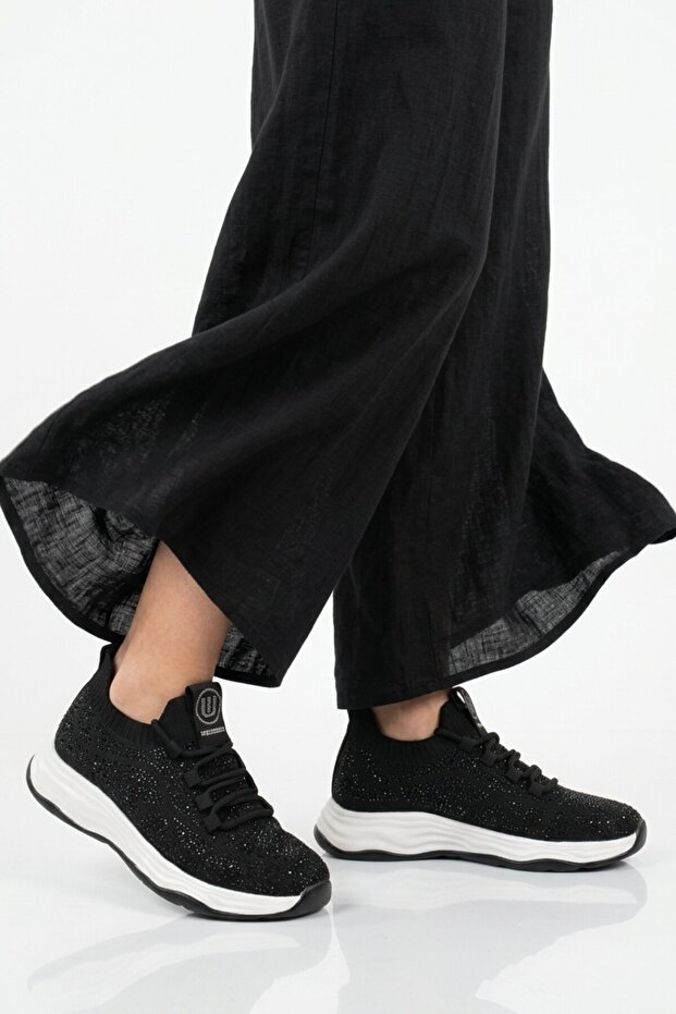 Black Anorak Lace-Up Women's Sneaker