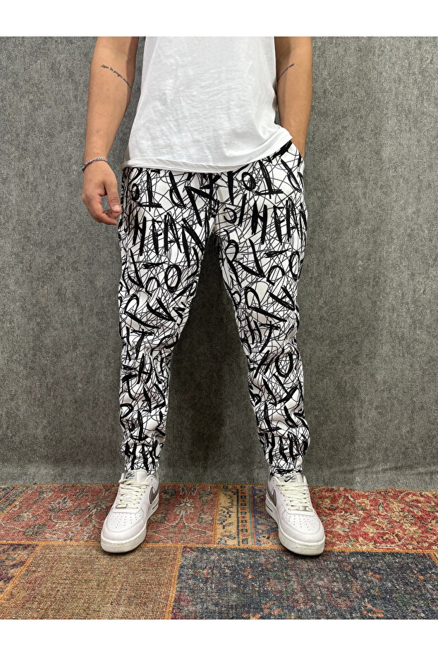 Patterned Jogger with Elastic Waist