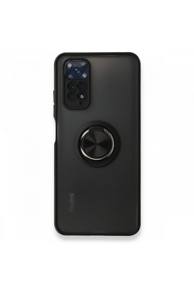 Xiaomi Redmi Note 11 Case with Camera Protection, Ring and Magnetic Stand, Frosted Back Cover