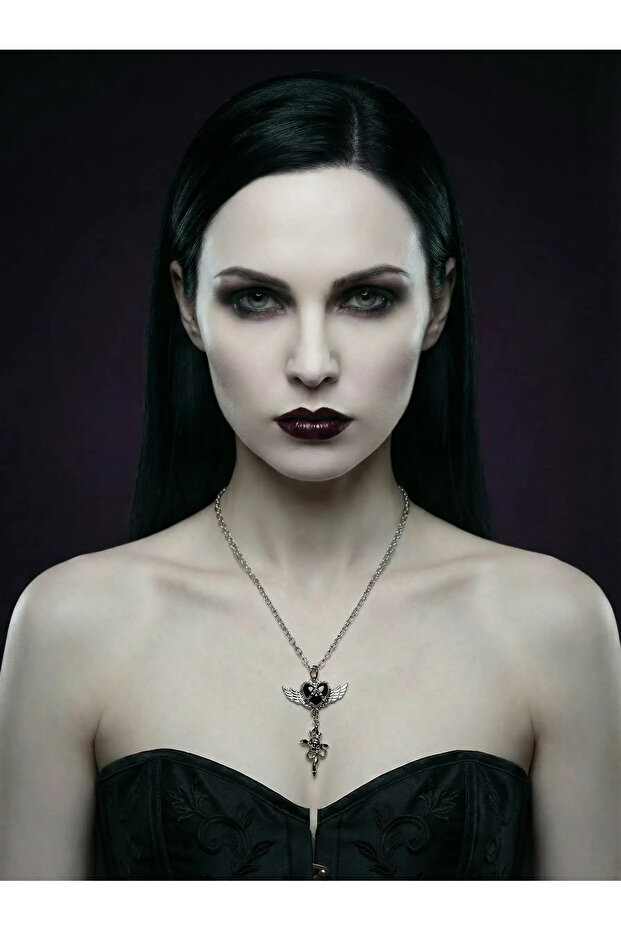 Kanatlı Dark Heart Kolye
