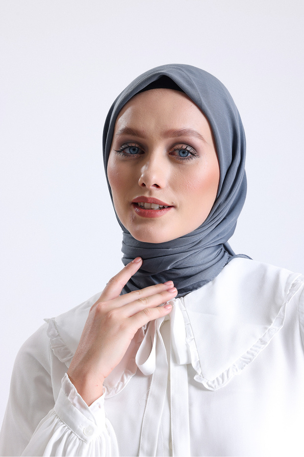 Plain Stitched Cheesecloth - Women's Headscarf |   Embroidery Writing Flat India 100X100 cm