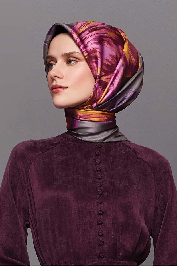 وشاح حريري 2026 ربيع-صيف - 9506D-56 - تيفيل