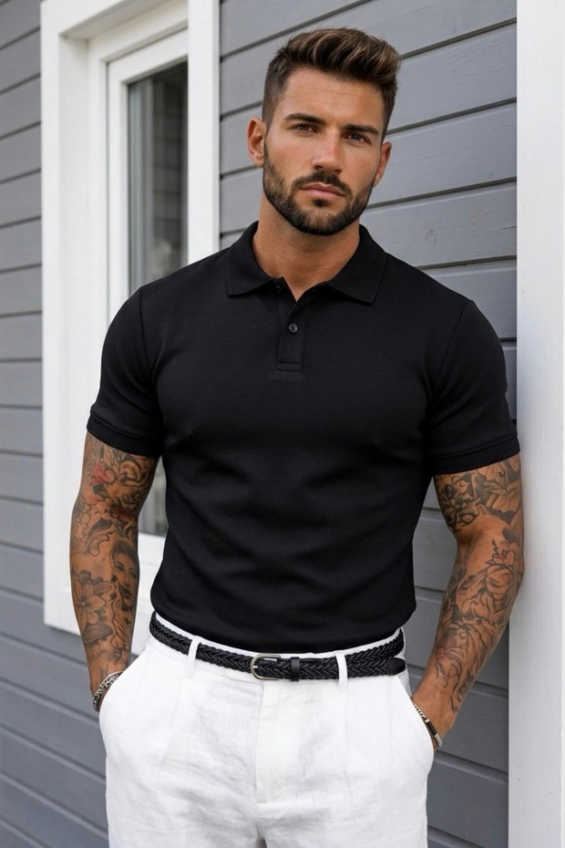 Men's Collared Slim Fit Oysho T-Shirt