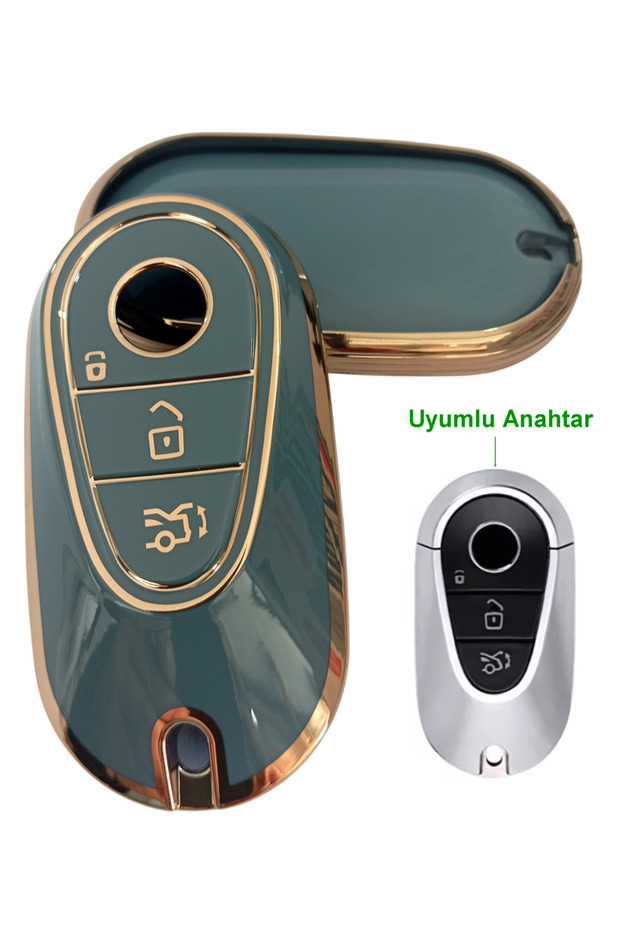 Mercedes Benz C S Class C200 C300 W206 W223 S400 S450 S480 S500 Compatible Remote Key Case Cover Auto Keychain Turquoise