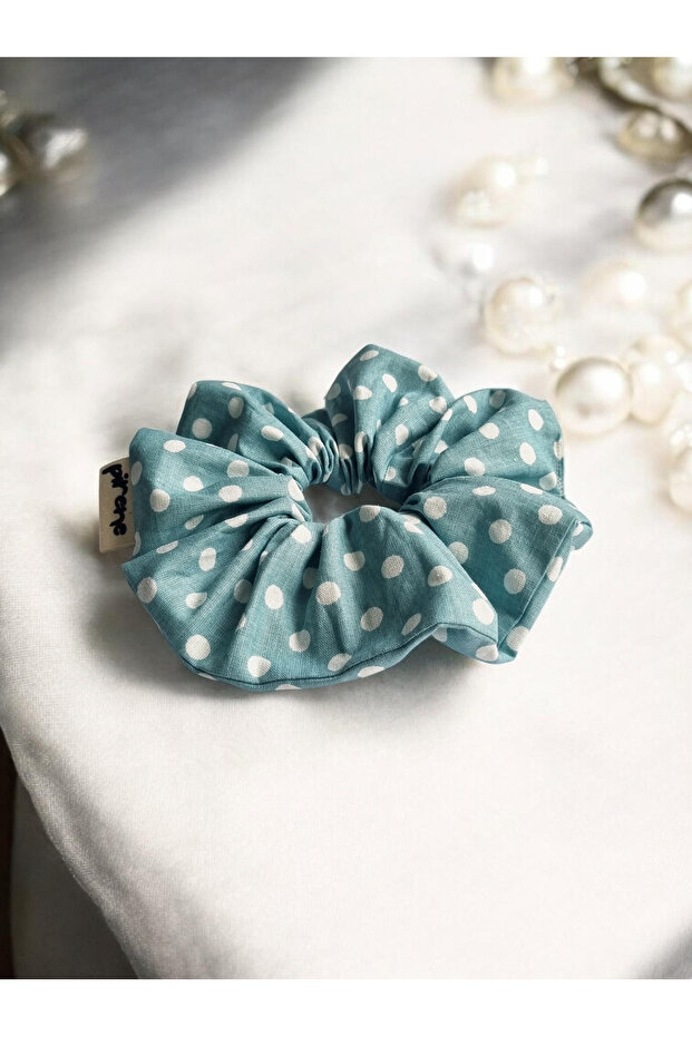 Polina Polka Dot Scrunchie Hair Clip Handmade Retro Fabric Hair Clip