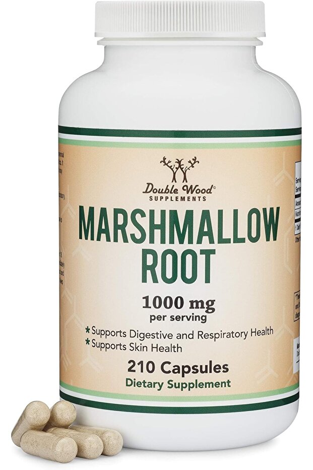 Marshmallow Root Capsules (210 Count, 1,000mg per Serving) High in Mucilage to Support Respiratory, Skin and Gut Repair