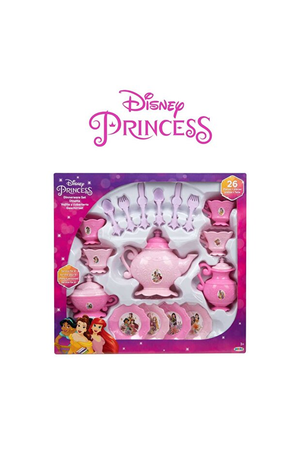 Princess Plastic Dinner Set, 26 pcs, Multicolor