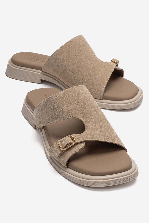 Buckle Women's Slippers BEIGE