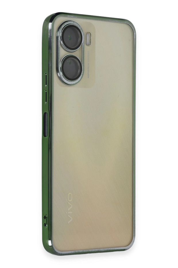Ilkeshop New Vivo Y16 Case with Lens Silicone (01932) - Green