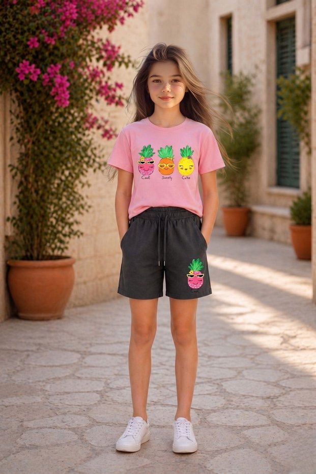 Armikids Girls' New Season Shorts and Top Set