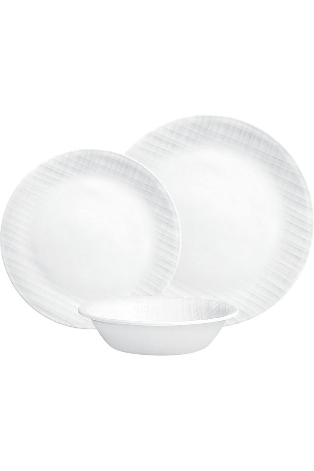 Vitrelle Glass Dinnerware, 12pc Set, Corning White