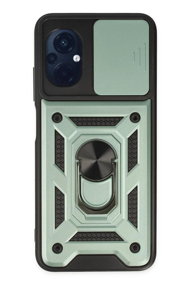 Ilkeshop New Poco M5 Case with Pars Lens Ring Silicone (163923) - Green