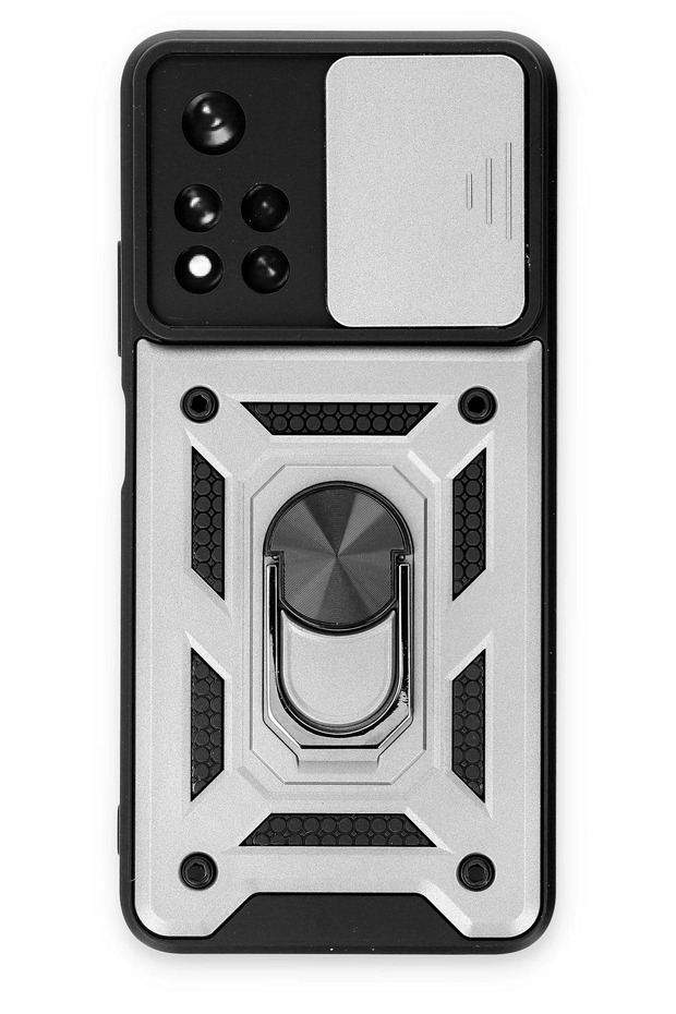 Ilkeshop New Poco M4 Pro 5g Case Pars Lens Ring Silicone (173502) - Silver