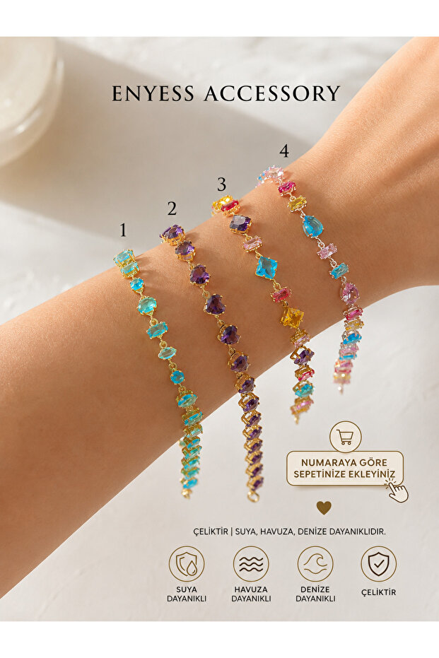Women's Zircon Stone Stainless Steel Bracelet