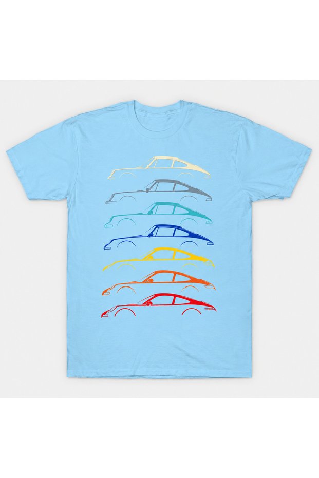Unisex Oversize T-Shirt Five Cars Printed 100% Cotton T-Shirt Comfortable Fit