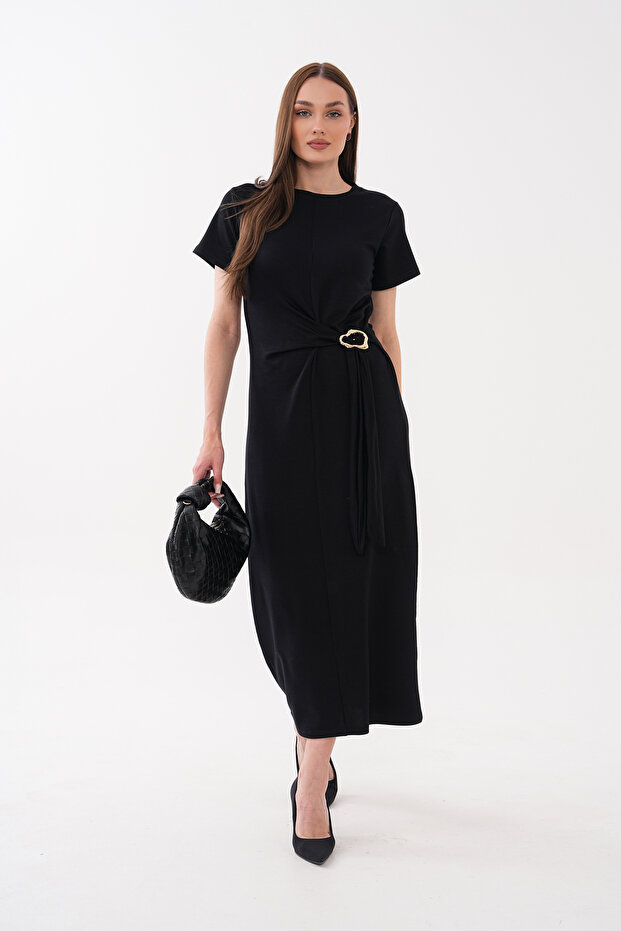 Yandan Buckle Crystal Dress