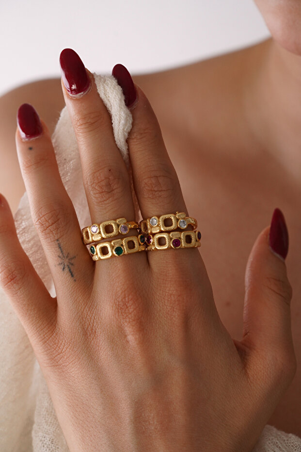 Vintage Adjustable Stone Ring - 2