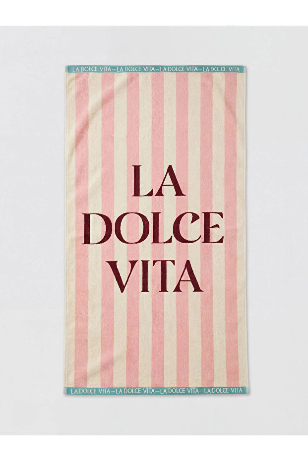 Pink Striped Women's Beach Towel 70X150 cm