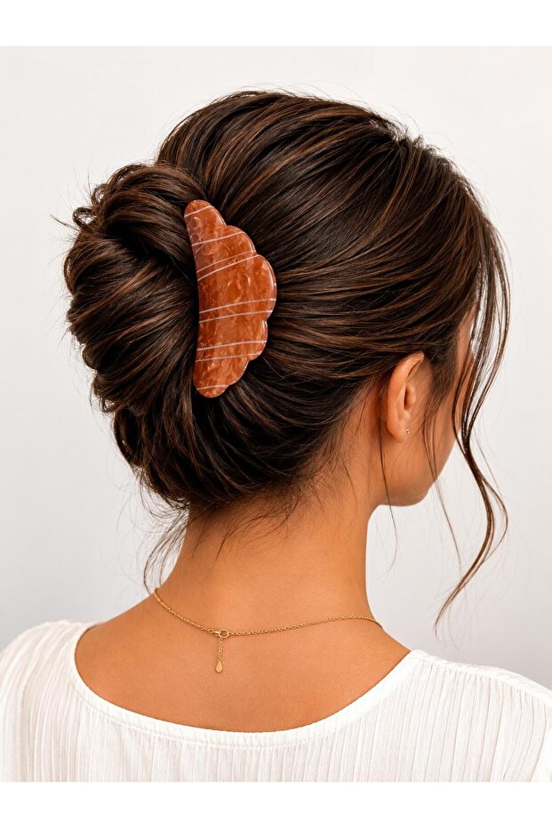 Marble Patterned Croissant Latch Buckle - 2