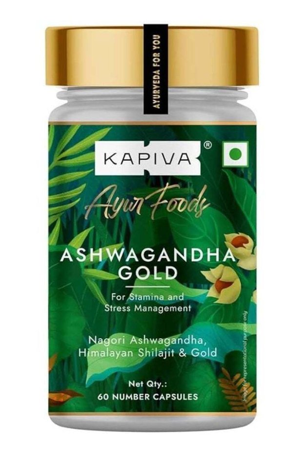 Ashwagandha Gold Capsules, Helps Stress Management, Improve Energy, Stamina For Men And Women 60 Capsules