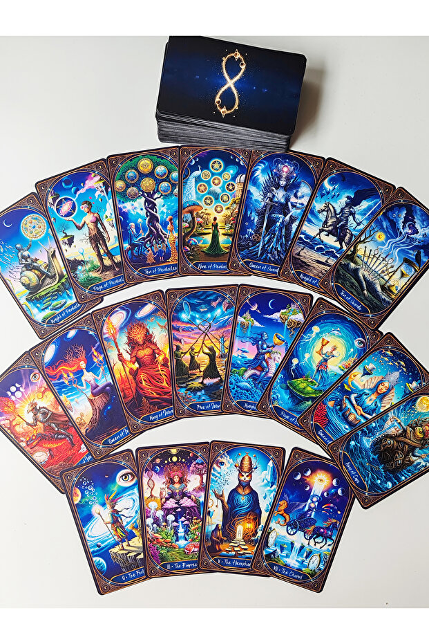 Cosmic Infinity Tarot Deck 78-Card Matte Cellophane Tarot Cards Fantasy Spiritual Design
