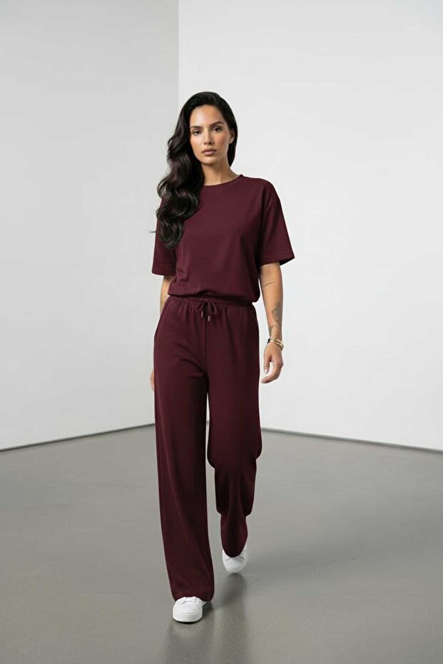 2-Piece Wide Leg New Season Modal Set - Top and Bottom Set