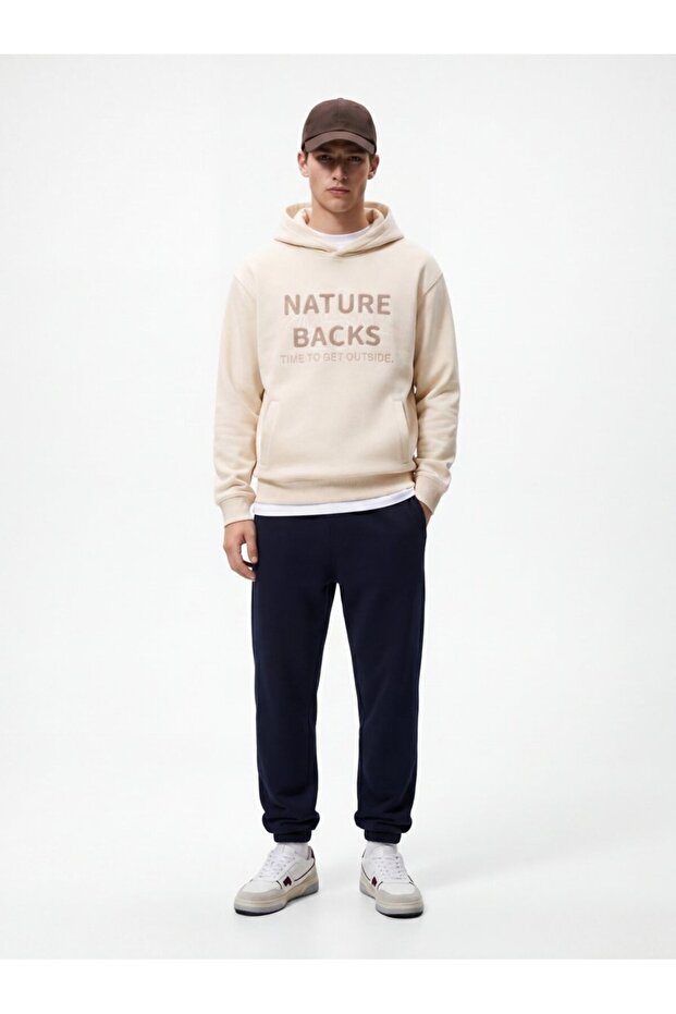 Navy Blue Tracksuit with Narrow Legs and Elastic Waist