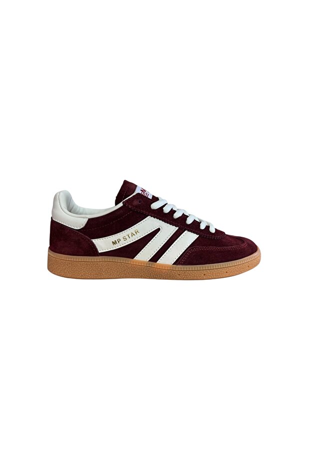 Mp 7277 Burgundy Leather Sports Shoes